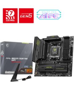 Mainboard MSI AMD B850 SAM5 Micro-ATX Memory DDR5 Memory slots 4 1xPCI-Express 4.0 4x	 1xPCI-Express 4.0 8x 1xPCI-Express 4.0 16x 1xPCI-Express 5.0 16x 3xM.2 1xHDMI 3xUSB 2.0 4xUSB 3.2 2xUSB-C 1xOptical S/PDIF 1xRJ45 2xAudio port MAGB850MMORTARWIFI