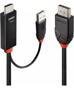 Lindy Adapter cable HDMI, DisplayPort (black/red, 2 meters)