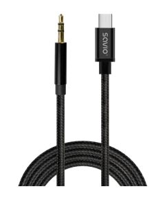 Kabelis SAVIO USB-C – MiniJack 3.5 mm 1m