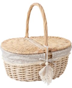 Picnic basket WILLI TASSEL 40x32xH17/40cm