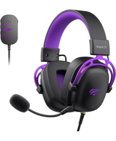 Havit H2002C+U - gaming headphones (black and purple)