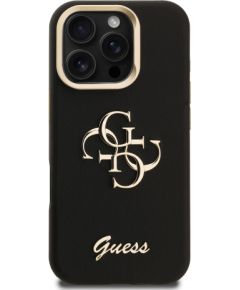 Guess PU Grained 4G Logo Stand Camera Frame Case Aizsargapvalks priekš Apple iPhone 16 Pro