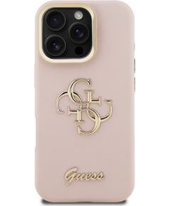 Guess PU Grained 4G Logo Stand Camera Frame Case Aizsargapvalks priekš Apple iPhone 16 Pro Max