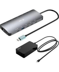 I-TEC USB-C Metal NanoDock 2xHDMI 1xUSB-C Video 1xGLAN 1xAudio/Mic 1xSD/microSD 1xUSB 3.2 3xUSB-C 3.2 Gen2 2xUSB 2.0 PD140W+charger