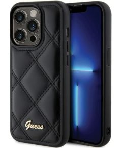 Guess Quilted Metal Logo Case Aizsargapvalks Priekš Apple iPhone 15 Pro Max