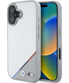 BMW BMHMP16S23PUDTS iPhone 16 6.1" szary|grey hardcase M Carbon Tricolor Line MagSafe