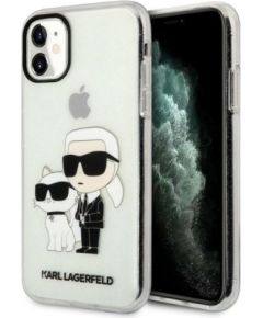 Karl Lagerfeld IML Glitter Karl and Choupette NFT maciņš iPhone 11 caurspīdīgs