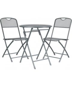 Dārza mēbeļu komplekts, galds diam. 60cm + 2 krēsli