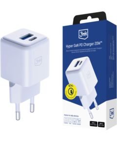 3MK Hyper GaN Fast Charger Tīkla Lādētājs USB-C / USB-A 20W