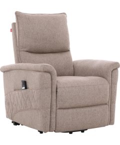 Recliner armchair GIANNI with electric lifting mechanism, beige