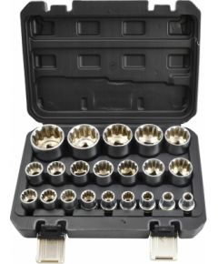 Skrūvgrieža uzgaļu komplekts AWTools AW38550BL; 1/2''; 8-36 mm; 21 gab.