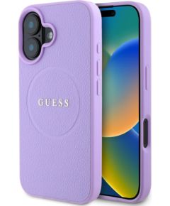 Apple   Guess PU Grained Classic Logo MagSafe Case for iPhone 16 Purple