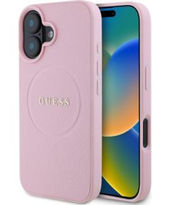 Guess Apple  Guess PU Grained Classic Logo MagSafe Case for iPhone 16 Pink