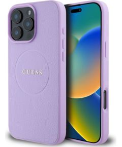 Guess Apple  Guess PU Grained Classic Logo MagSafe Case for iPhone 16 Pro Max Purple