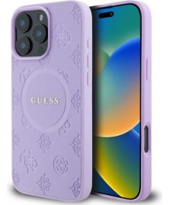 Guess Apple  Guess Saffiano Peony Stamp MagSafe Case for iPhone 16 Pro Purple