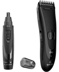GA.MA, melna - Matu griežamās mašīnas komplekts USB + TRAVEL TRIMMER T312