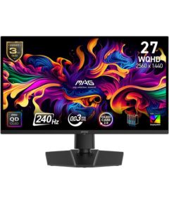Monitor MSI MAG 271QP QD-OLED X24 26.5" Gaming Swivel Pivot Height adjustable Tilt Matte Panel QD-OLED 2560x1440 16:9 240 ?? 0.03 ms Colour Black MAG271QPQDOLEDX24
