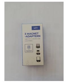 Setty adapteris ar maināmām magnētiskajām galviņām Lightning | Type-C | MicroUSB, melns