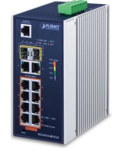 PLANET IGS-4215-8P2T2S network switch Managed L2/L4 Gigabit Ethernet (10/100/1000) Power over Ethernet (PoE) Blue, Silver