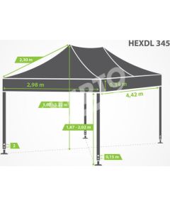 3x4,5 м без боковинами HEX40