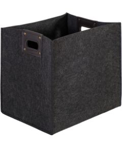 Kaste MAX FELT-4, 28x22x28cm, tumši pelēka filcs, mežģīnes