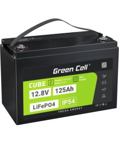 Green Cell Žalias Cell CUBE LiFePO4 125Ah 12,8V 1600Wh liio geležies fosfato baterija kemperiui, sauls energijai, neprijungtai prie tinklo, laivui Lithium Iron Phosphate (LiFePO4) 12.8 V