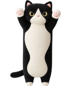 Leantoys Pluszowa Maskotka Kot Poduszka Podłużna Wałek Biało Czarny 70cm