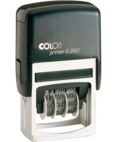Zīmogs COLOP Printer S260, D03 melns korpuss, bez krāsas spilventiņš