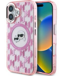 Karl Lagerfeld Hard IML Monogram Karl&Choupette Head MagSafe Case Aizsargapvalks priekš Apple iPhone 16