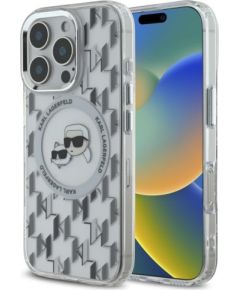 Karl Lagerfeld Hard IML Monogram Karl&Choupette Head MagSafe Case Aizsargapvalks priekš Apple iPhone 16 Pro