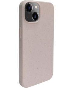 iLike Apple  iPhone 14 Silicone plastic case Eco Print Design Beige