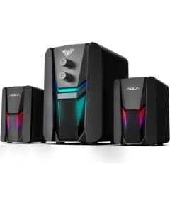 Aula N-189 P360 Skaņas Datora / Portatīvā 2.1 15W Stereo Skaļruņi + Subwooferi 3.5mm + USB RGB Melna