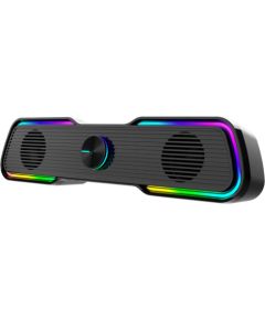 Aula N-169B-BT 2in1 Bezvadu Bluetooth TV Soundbar / PC Poratīvā 2.0 10W Skaļrunis 3.5mm + USB RGB Melns