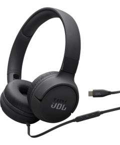 JBL Tune 520CB Stereo vadu USB-C locījamās austiņas ar mikrofonu un balss kontroli melns