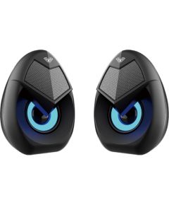 Aula N-69 Stilīgas Kompaktas Datora / Poratīvā 2.0 10W Stereo Skaļruņi 3.5mm + USB RGB + Pults Melna