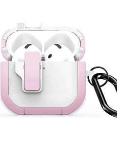 Duxducis Dux Ducis PECP PC+TPU Aizsardzības korpuss - maciņš ar āķi Apple AirPods 4 Balti Rozā