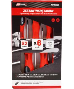 Skrūvgriežu komplekts AWTools AW36820; SLx4; PHzx2; 6 gab.