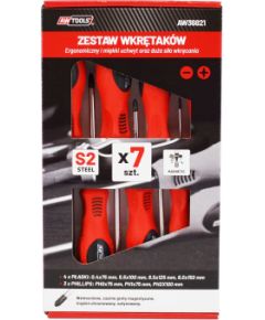Skrūvgriežu komplekts AWTools AW36821; SLx4; PHx3; 7 gab.