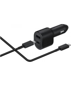 Samsung EP-L5300XBE 60W Super Ātrs Auto lādētājs 45W USB-C / 15W USB + USB-C kabelis Melns (OEM)