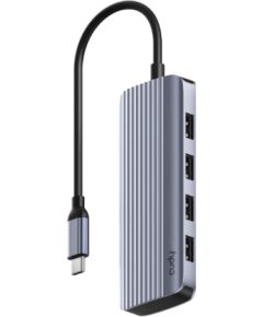 Cudy UH500 PortMate USB-C 6-in-1 centrmezgls 4K 30Hz HDMI USB-C PD 4x USB-A 3.0 Alumīnija pelēks