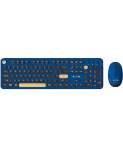 Aula AC306 2in1 2.4G Bezvadu Combo Komplekts Tastatūra (EN/RUS) / Pele Zila