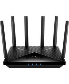 Cudy WR11000 BE11000 Triju joslu Wi-Fi 7 maršrutētājs 4× 2.5G porti VPN MLO WPA3 Mesh melns