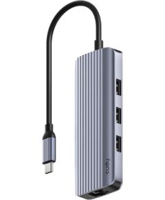 Cudy UH606 PortMate USB-C 6-in-1 Hubs 4K 60Hz HDMI Gigabit LAN 3x USB-A Enerģijas Ieeja Pelēks
