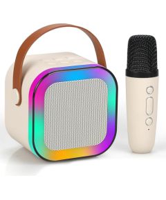 Kiddyz K12 Karaoke komplekts ar Bluetooth bezvadu 6W skaļruni un 1x mikrofonu ar RGB gaismu rozā
