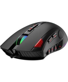 Aula H512 RGB apgaismojuma Pīta vada Spēļu Optiskā pele 12 programmējamas pogas 400-5000dpi Melna