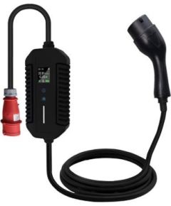 Evcharge EV Uzlāde Portatīvais 2. tipa Lādētājs 5m Regulējams 10A–32A 22 kW 3-Fāzu IP66 Melns