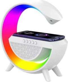 Elight G formas skaļruņa lampa ar RGB LED apgaismojumu un bezvadu viedierīču uzlādes ierīci balts