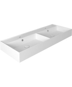 Simas Agile dubultā izlietne 121x46cm, kvadrātformas, pie sienas, balta - gab.