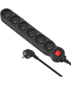 Maclean MCE225 power extension 1.5 m 6 AC outlet(s) Indoor Black