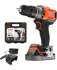Black&decker BLACK+DECKER POWERCONNECT cordless impact drill BCD383D1XK, 18V orange/black, Li-ion battery 2.0Ah, case